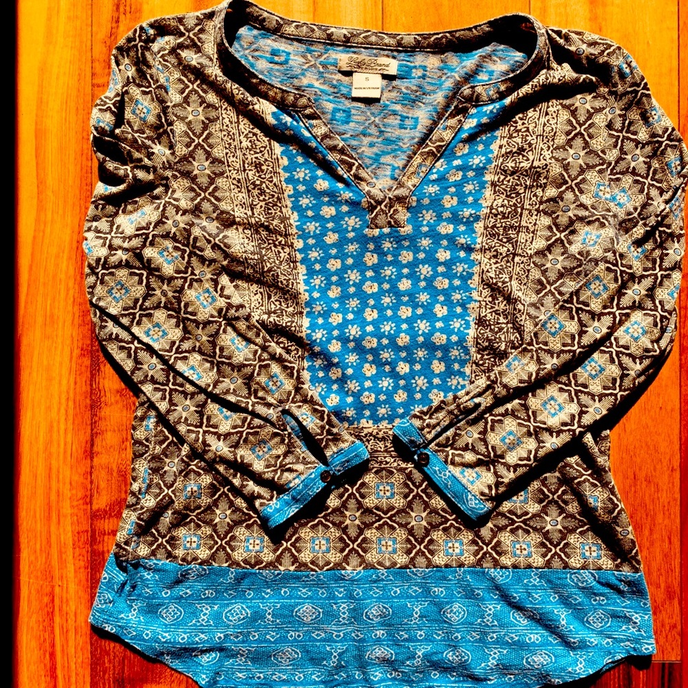 Lucky Brand Blue Tunic Shirt